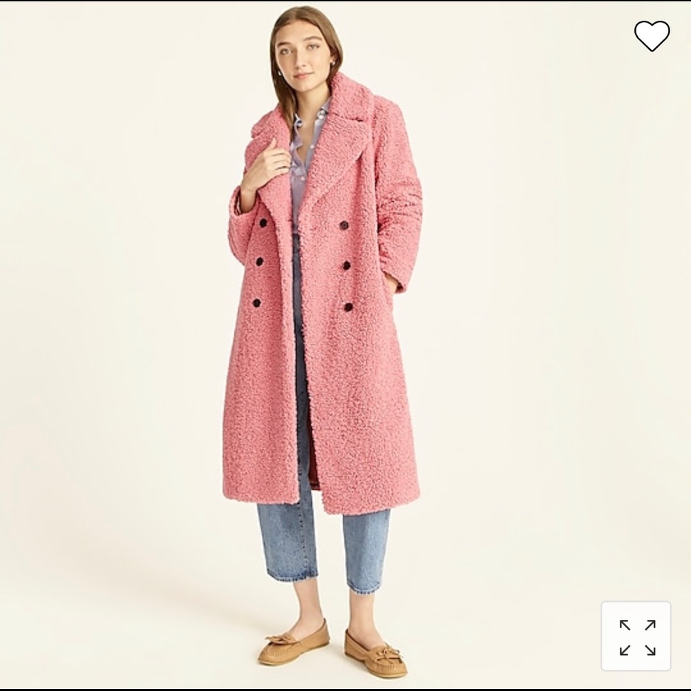 J.Crew Teddy Coat NWT Size Medium Pink Rose